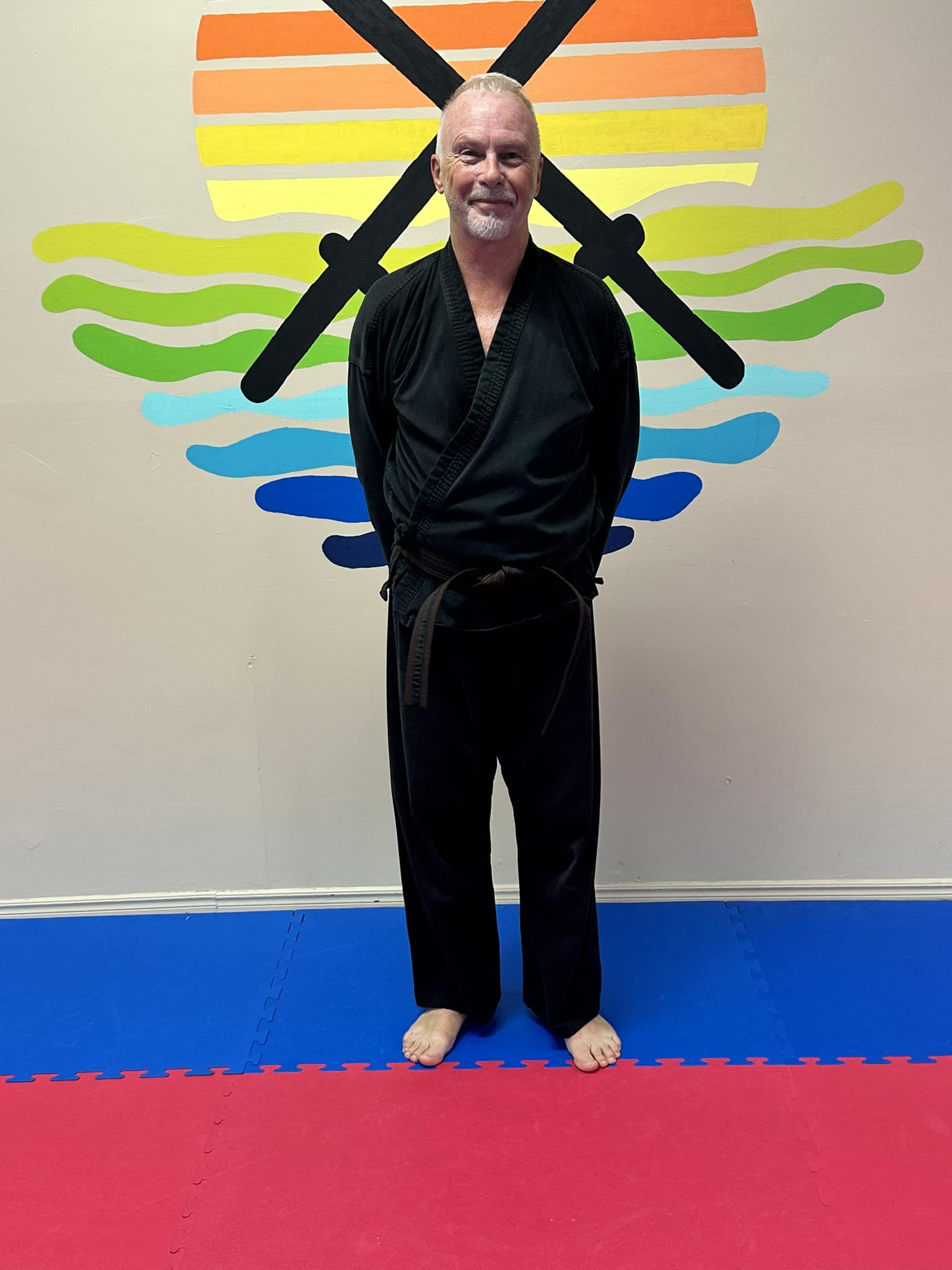 Sensei Trevor Kirk demonstrating karate technique